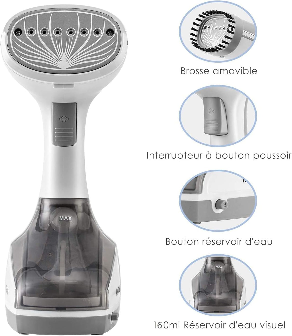 KotiCidsin GT10 Garment Steamer 160ml 1000W Off-White