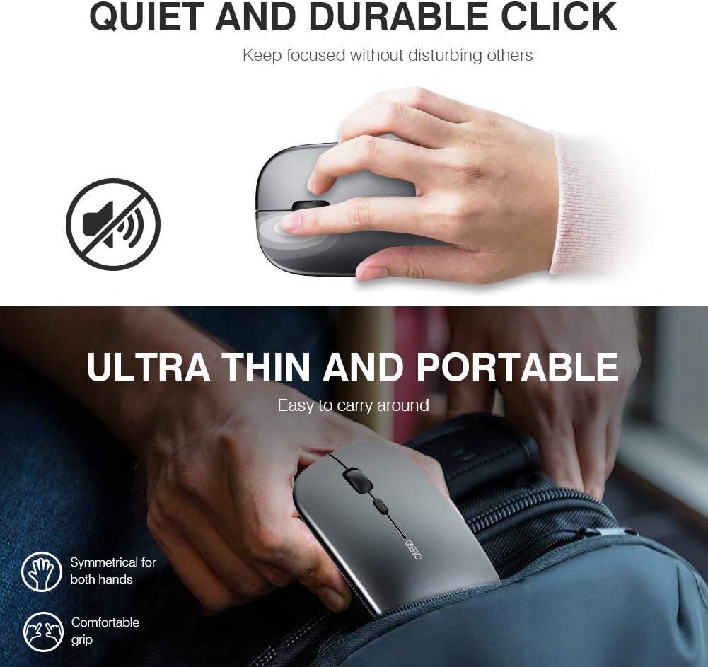 Inphic M1P Ultra Slim 2.4G Wireless Mouse Rechargeable Silent
