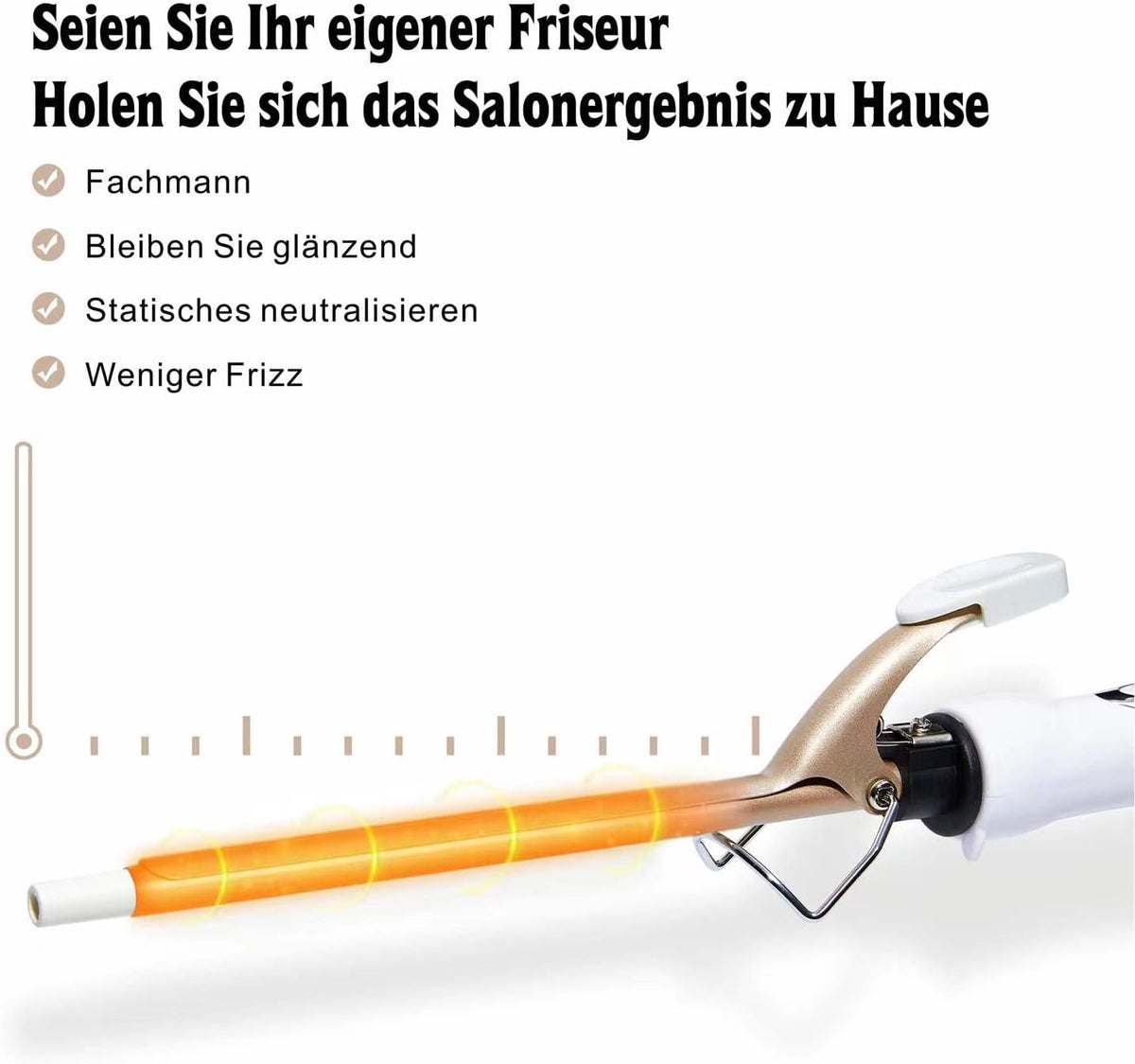 Reyke Mini Ceramic Curling Iron 9mm White Gold JK-B006-DE