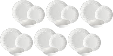 La Porcellana Bianca Sognante 18-Piece White Bone China Plate Set