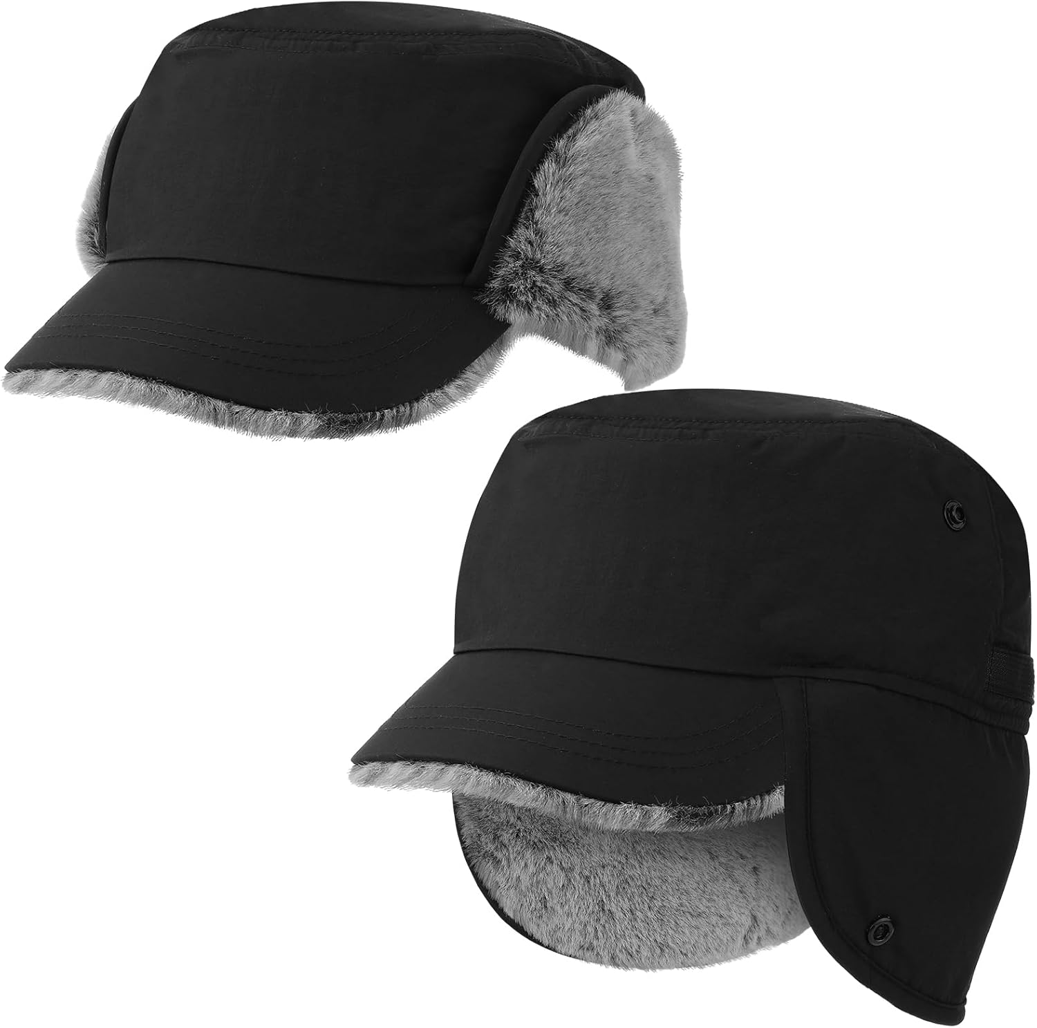 Suhine Warm Winter Trapper Hat with Faux Fur Lined Earflaps