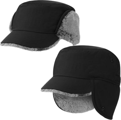 Suhine Warm Winter Trapper Hat with Faux Fur Lined Earflaps