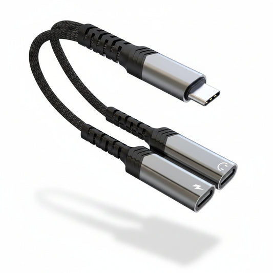 Kmuqshy USB C Splitter 1 to 2 60W Fast Charging and Headphone Adapter for iPhone 16 15 Samsung Galaxy Google Pixel