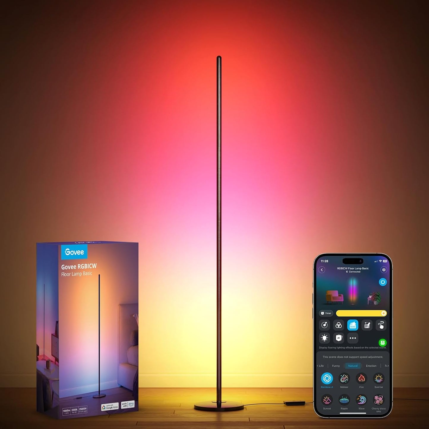 Govee RGBIC Smart Floor Lamp with Alexa and Music Sync