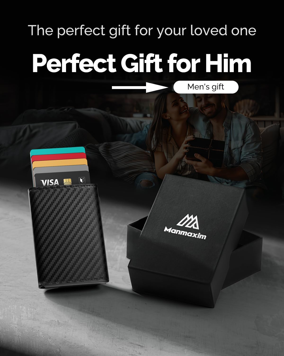 Carbon Fiber Leather RFID Blocking Wallet for Men