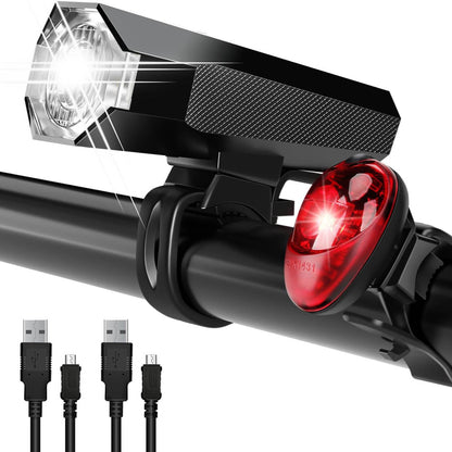 Realky LED Bike Light Set – Rechargeable Waterproof Front Rear