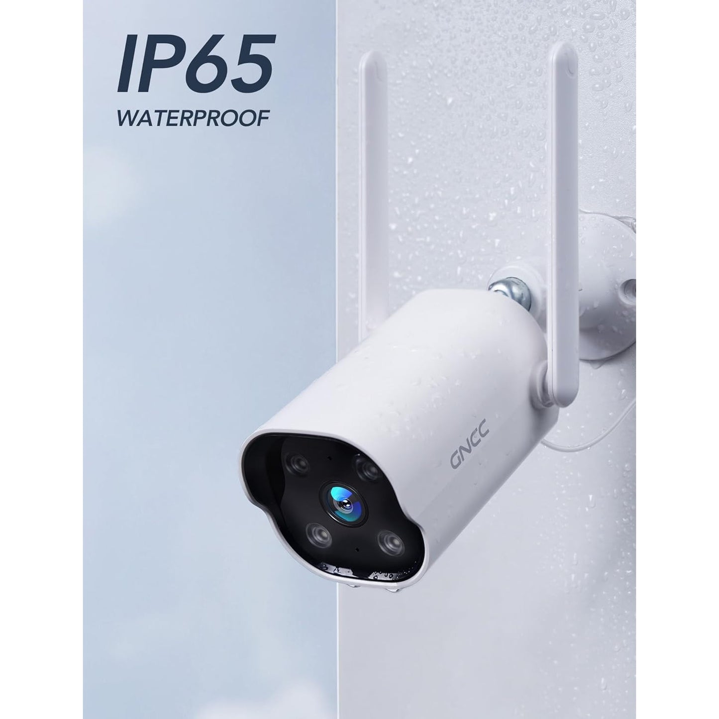 GNCC 2K Outdoor Bullet Security Camera with Color Night Vision, Motion Detection, Two-Way Audio, Weatherproof IP66