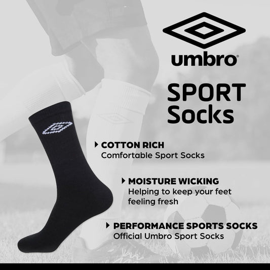 Umbro Men's Performance Ankle Sports Socks - 6 Pair Assorted Pack