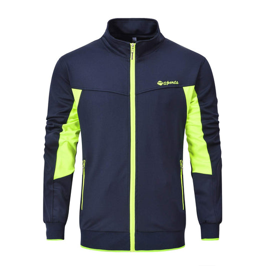 Rdruko Men's Lightweight Athletic Full Zip Track Jacket Blue Green