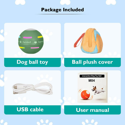 OULUXYLS M04 Interactive Dog Ball Toy Motion Activated Automatic Moving Green