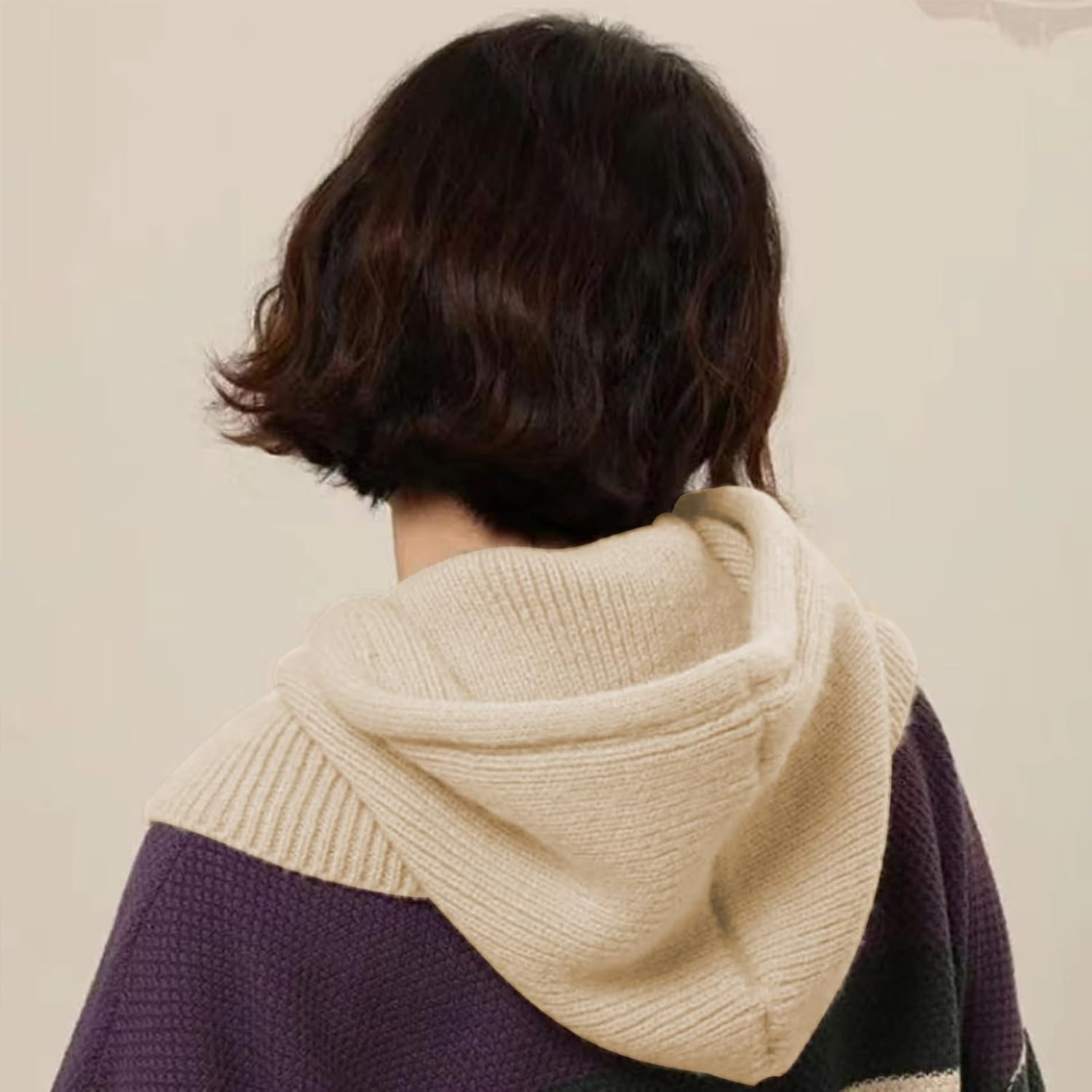 Cozy Thick Knit Beanie with Attached Scarf for Women Winter