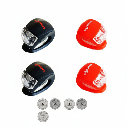 Constefire Bike Light Set 4-Pack LED Silicone Front Rear Waterproof IPX4 for Cycling MTB Road