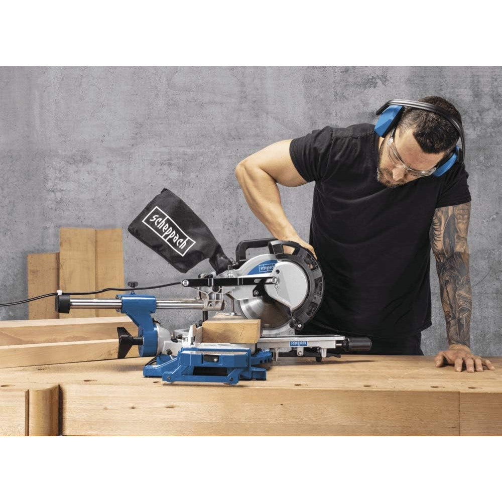 Scheppach HM216 2000W Mitre Saw with Laser, 216mm Blade