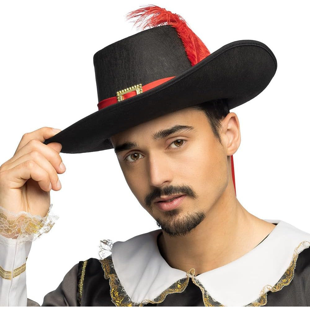 Boland Black Felt Musketeer Hat – Authentic Carnival Costume Accessory