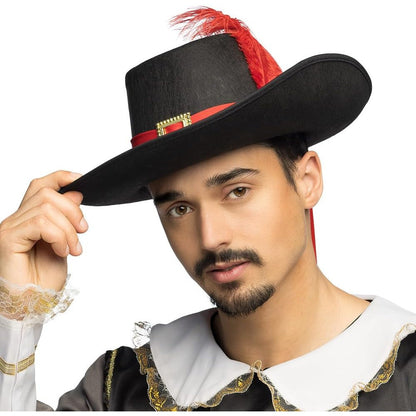 Boland Black Felt Musketeer Hat – Authentic Carnival Costume Accessory