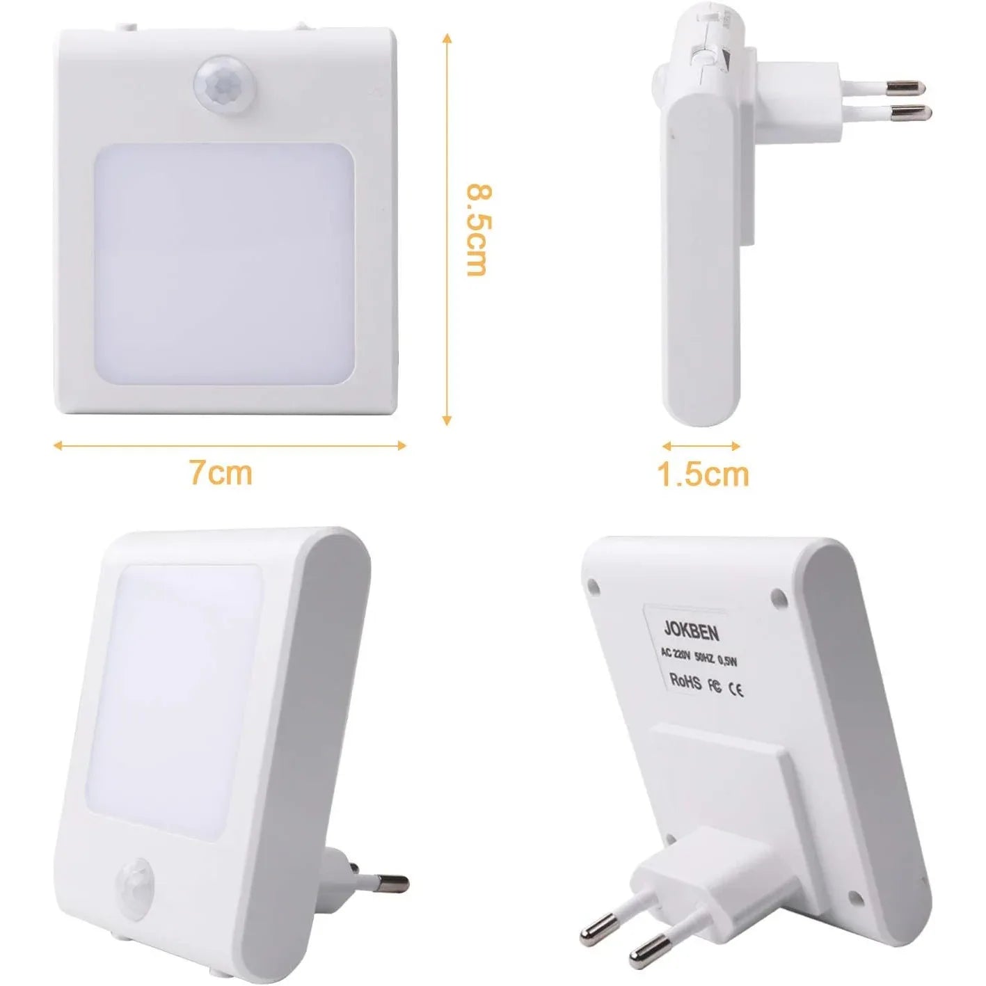 JOKBEN LED Night Light with Motion Sensor, Plug‑In Adjustable Brightness - Gomix Brands Outlet
