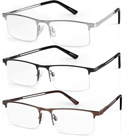 DJOLENSA 3‑Pack Light Blocking Reading Glasses for Men and Women