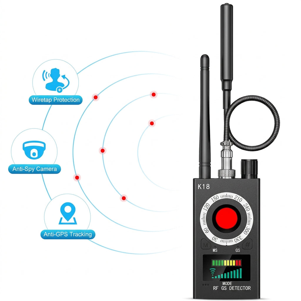 Menborn Anti Spy Hidden Camera and RF Bug Detector Black