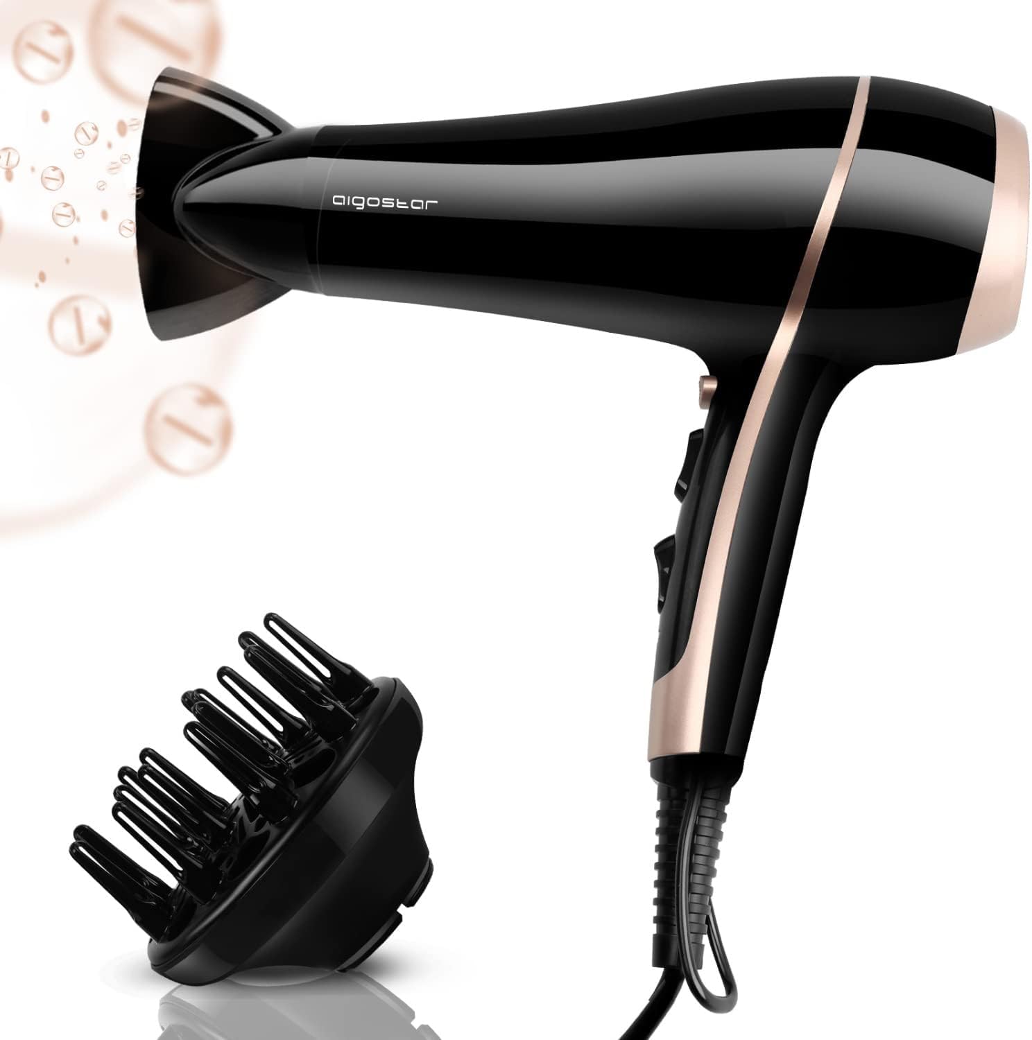 Aigostar 2400W Professional Ionic Hair Dryer with Diffuser and Concentrator