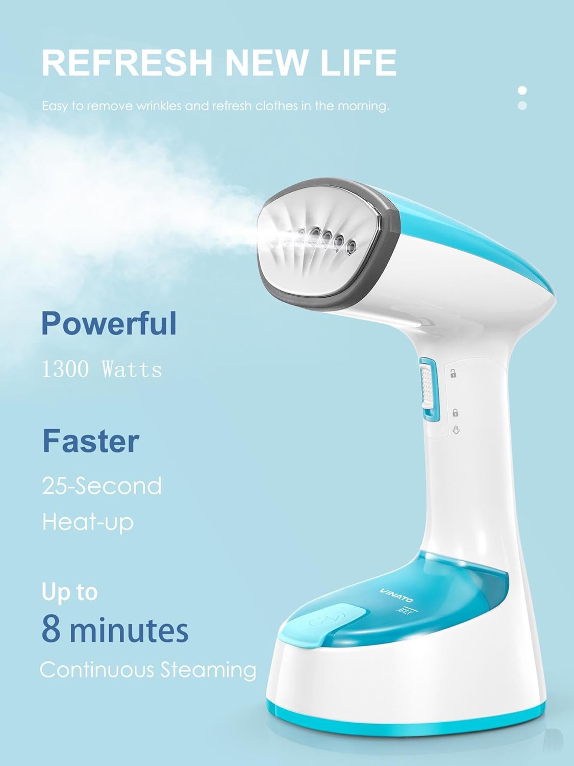 VINATO AJ-2241A Garment Steamer Compact Portable Lightweight Blue