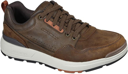 Skechers Rozier Mancer Men's Brown Leather Trainers with Memory Foam