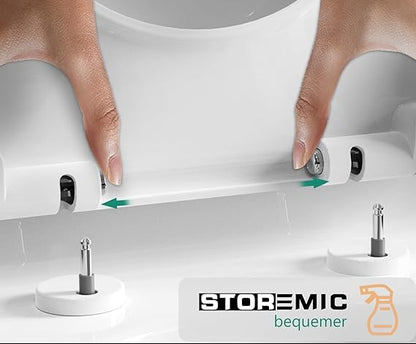 storemic Soft‑Close D‑Shape Toilet Seat with Noise‑Reduction and Anti‑Slip
