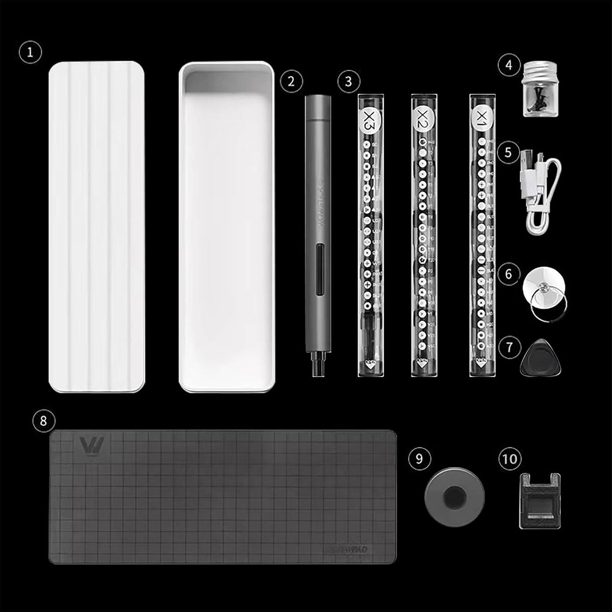 wowstick 1F+ Lithium Precision Screwdriver Set Gray