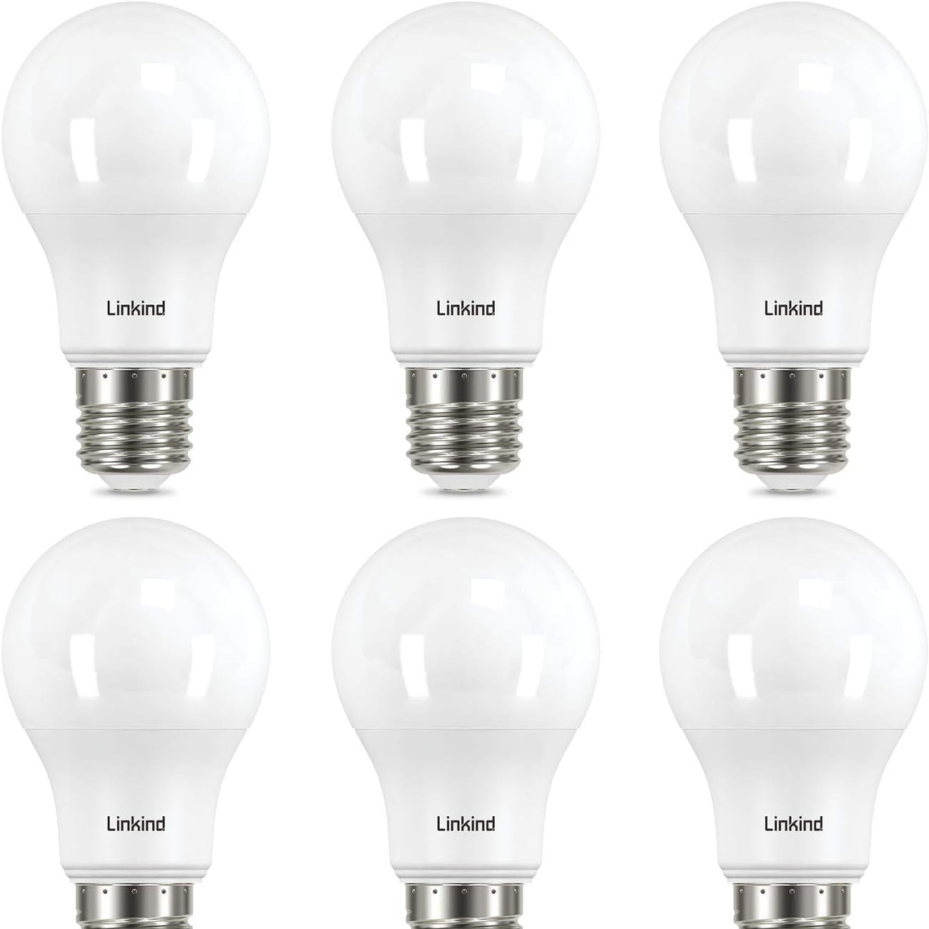 Linkind Warm White E27 LED Bulb 8W Equivalent 60W Pack6