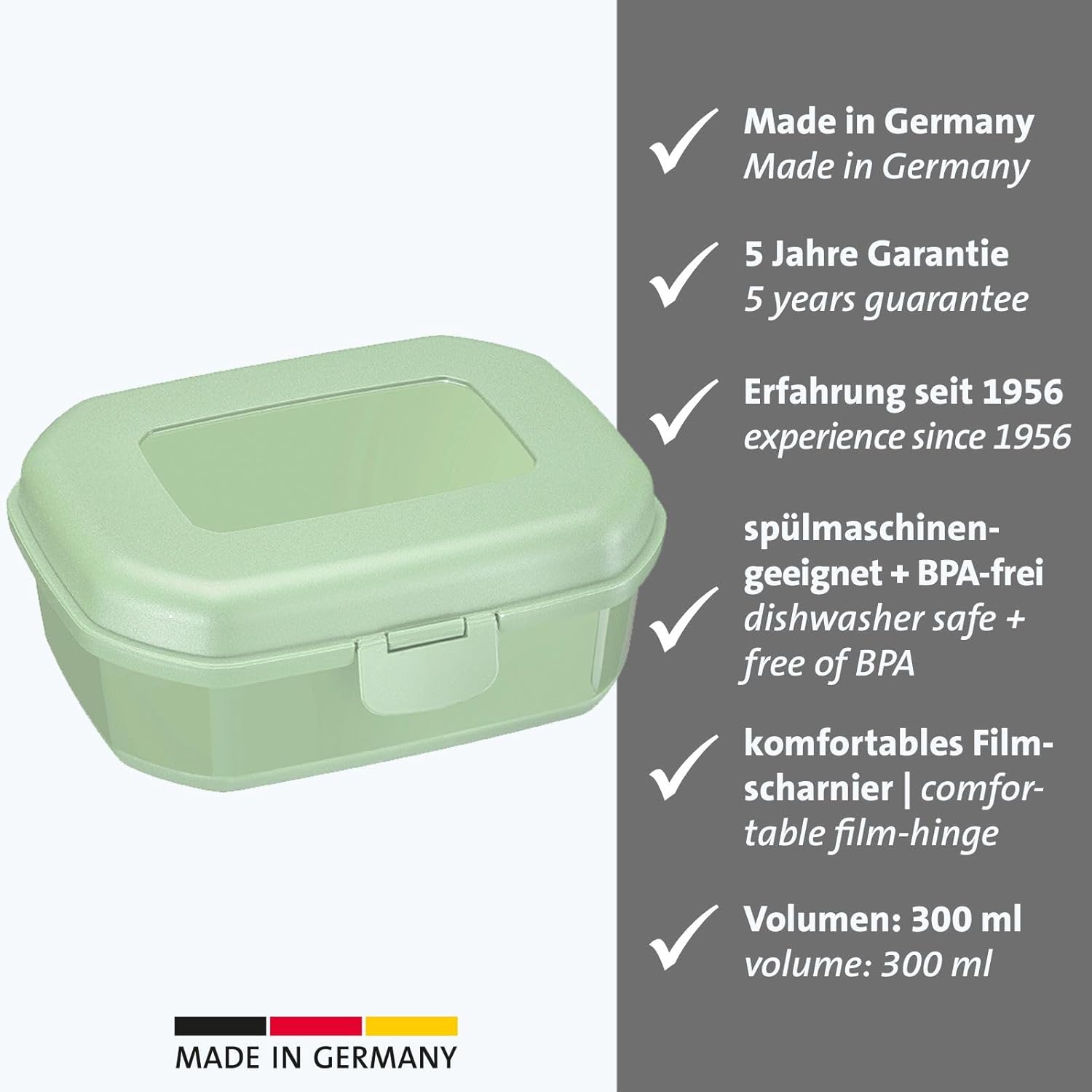 Westmark Green Maxi Snack Box with Click Closure, 935ml