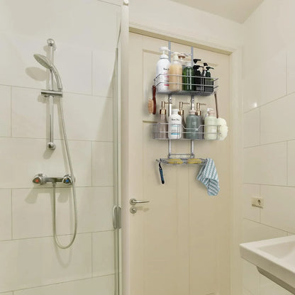 Melos Over-the-Door 3-Tier Rustproof Shower Caddy with Hooks - Gomix Brands Outlet