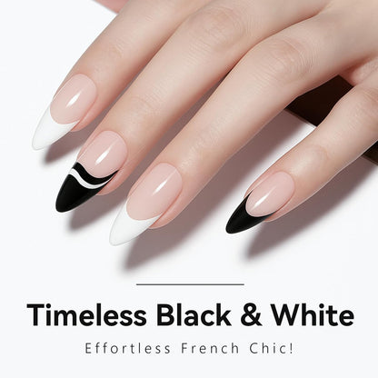 Makartt Pro Gel Nail Liner Set: White & Black, Precision Brush