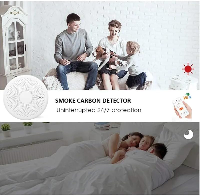 Digital Life WiFi Smoke and Carbon Monoxide Detector Sensor White