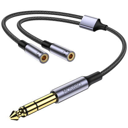 MOSWAG 1/4-inch TRS to Dual 1/8-inch Female Y Cable