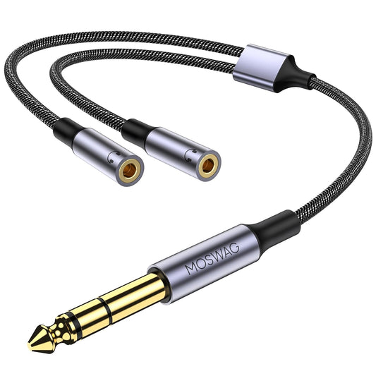 MOSWAG 1/4-inch TRS to Dual 1/8-inch Female Y Cable