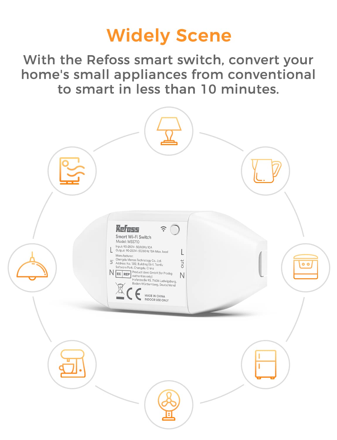 Refoss MSS710 Universal Smart WiFi Switch 2500W