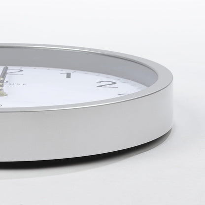 Lafocuse 30 cm Radio-Controlled Wall Clock Silent No Ticking Silver