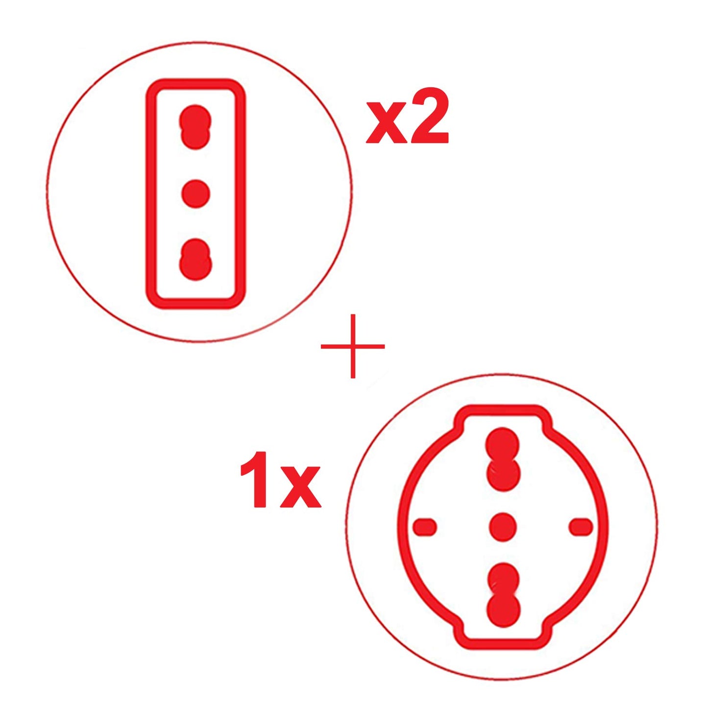 EXTRASTAR Triple Adapter 2 Bivalent Sockets 1 Pluristandard Plug 16A Schuko White