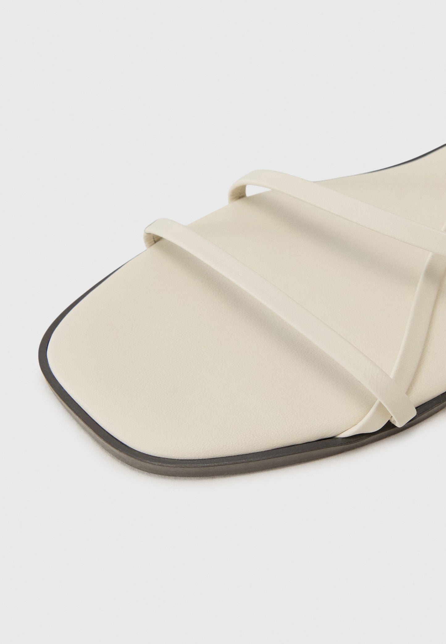 Zign Women's Off-White Leather Flat Strappy Sandals with Adjustable Buckle Chic