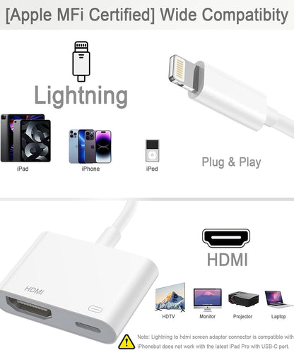 OASIS Lightning Digital AV Adapter Lightning to HDMI 1080P