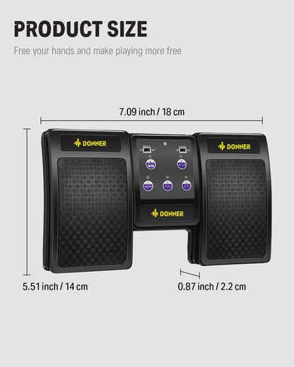 Donner Wireless Bluetooth Page Turner Pedal for Tablets – Black