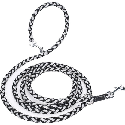 Reflective Dog Leash - 8.2 ft Adjustable Dual Clip Lead