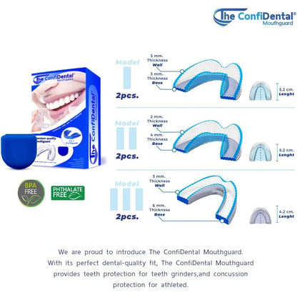 ConfiDental Moldable Night Guard – 3‑Model Pack, BPA‑Free, Blue - Gomix Brands Outlet