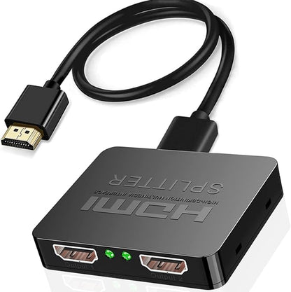 Yiany 1x2 HDMI Splitter 4K 30Hz 1 in 2 Out Amplifier for Dual Monitors