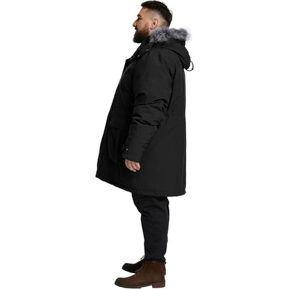 Wantdo Men's Big & Tall Winter Puffer Coat – Waterproof, Removable Hood, Long Parka