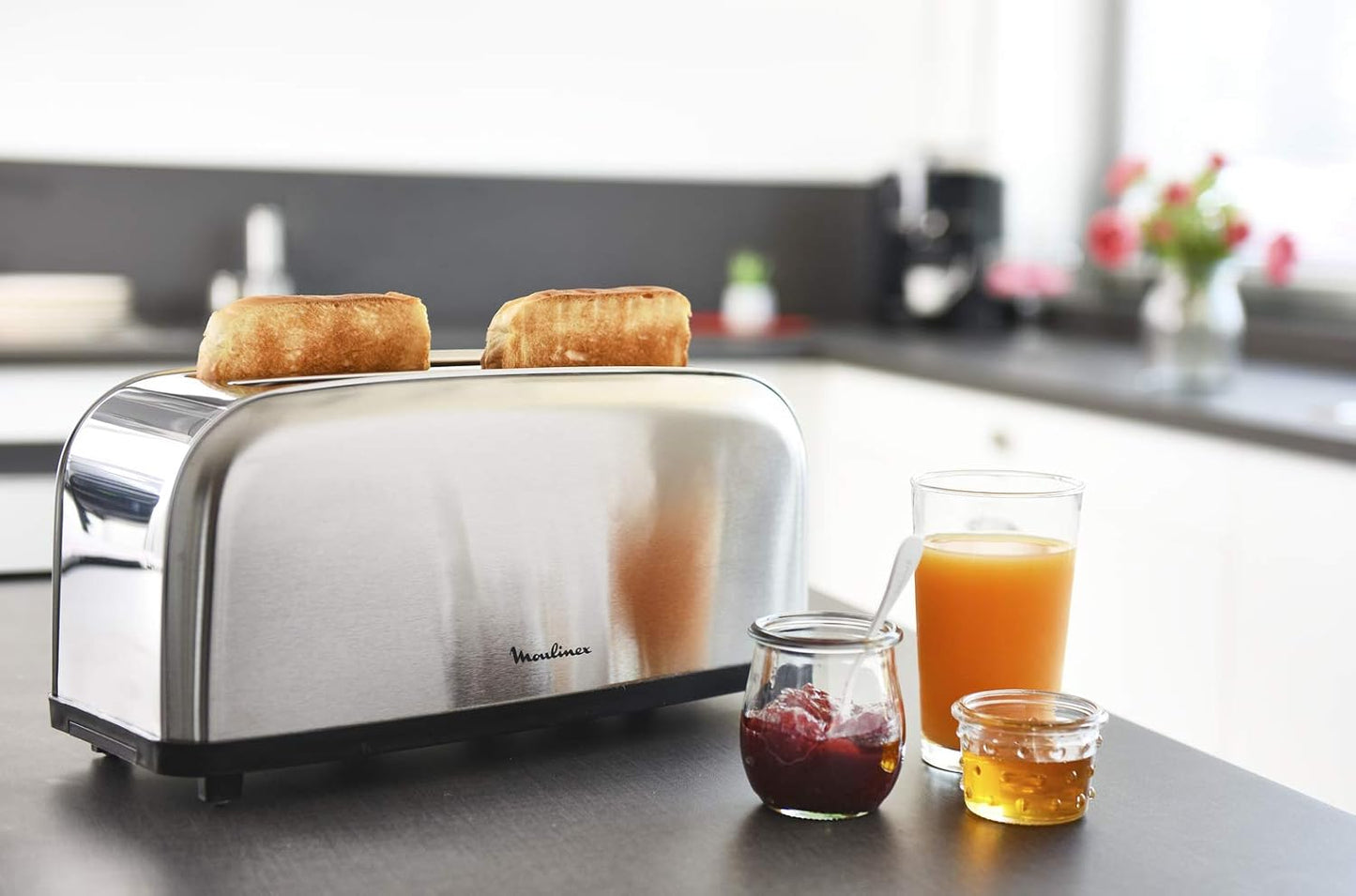 Moulinex LS330D11 1400W 2-Slot Stainless Steel Toaster with 6 Levels