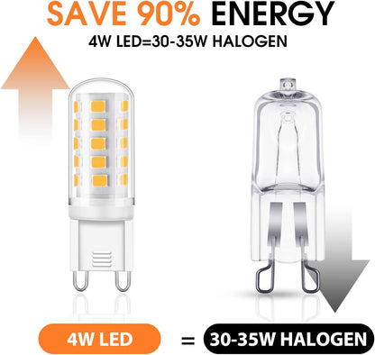 Fulighture G9 LED Bulbs 6-Pack 4 W Warm White 3000K Ceramic Energy Saving Non-Dimmable