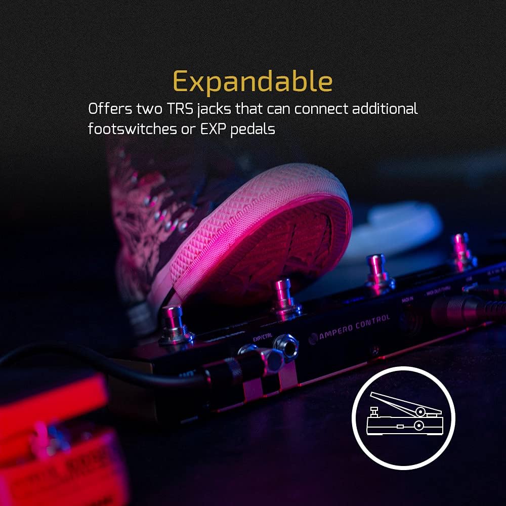 HOTONE Ampero Control Bluetooth MIDI Foot Controller – 4 Programmable Switches