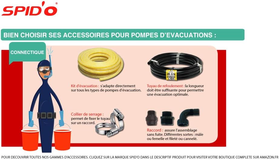 Spid'O 2260 115 Red Submersible Pump 550W Clear Water 12m³/h