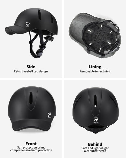 FROFILE Adult Commuter Bike Helmet - Baseball Cap Style Visor