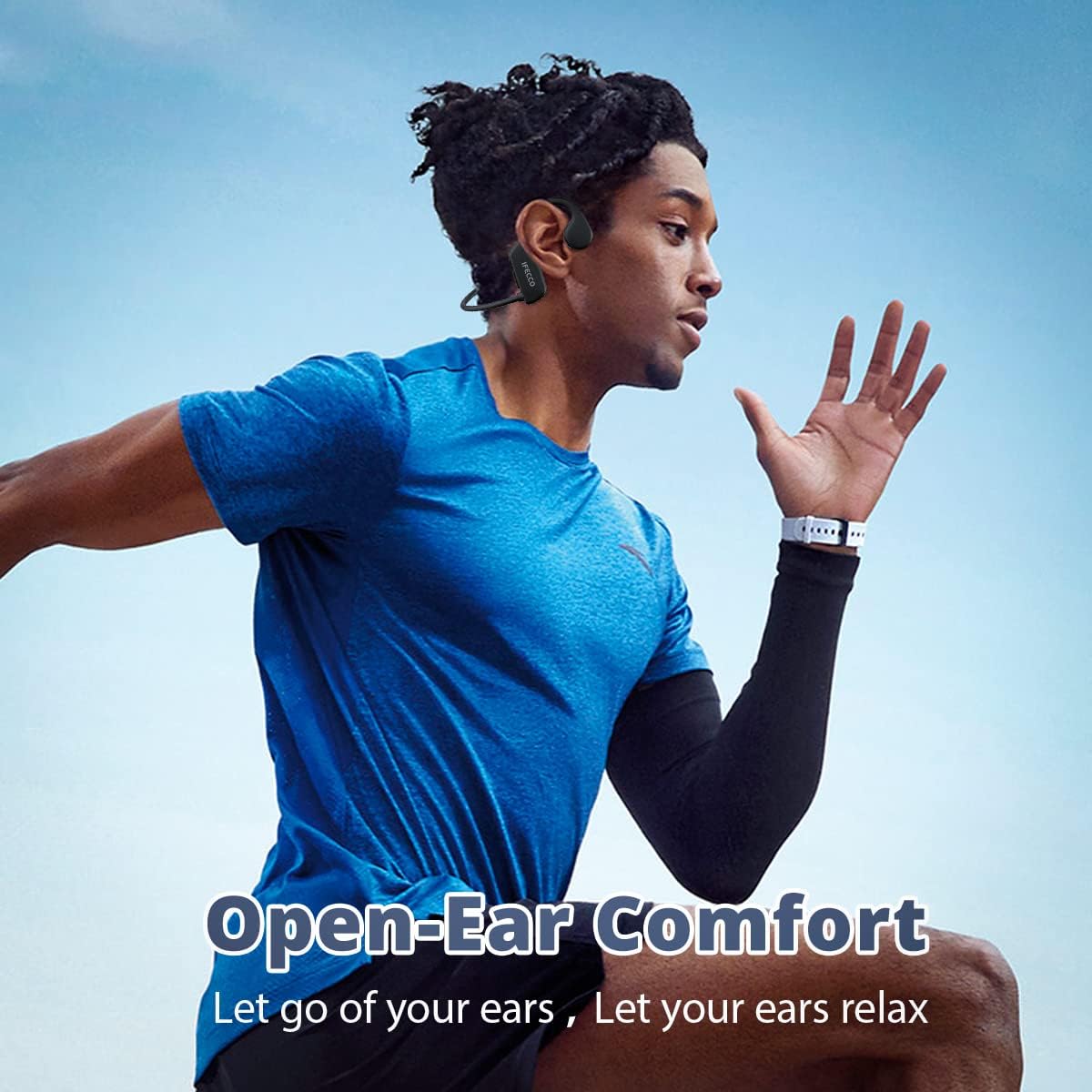 IFECCO IF-Bone X5 Bone Conduction Headphones Bluetooth 5.3 IP68 Waterproof 32GB MP3 Black